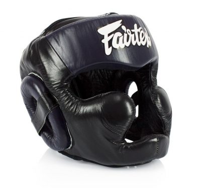Боксерский шлем Fairtex Extra vision на шнуровке HG13 (Black-Blue)(Р¤РѕС‚Рѕ 1)