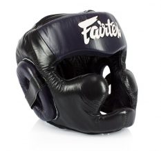 Замовити Боксерский шлем Fairtex Extra vision на шнуровке HG13 (Black-Blue)