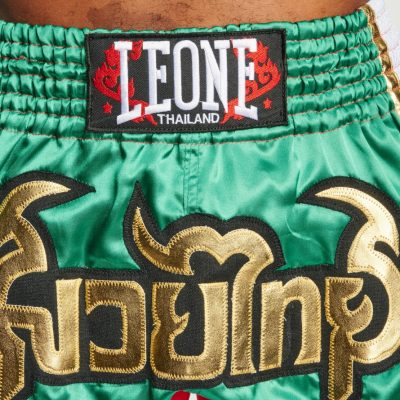 Шорты для тайского бокса, кикбоксинга Leone Зел/Бел/Красный(Р¤РѕС‚Рѕ 5)