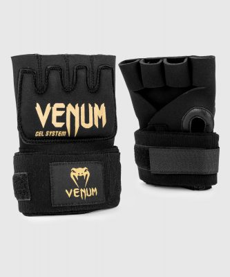 Накладки гелевые бинты Venum Gel Kontact Glove WrapsЧерный/Золото(Р¤РѕС‚Рѕ 1)