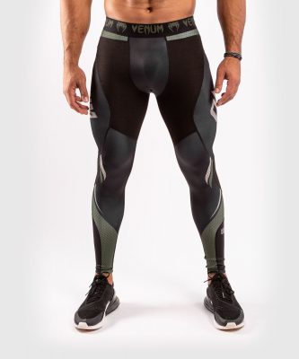 Штаны компрессионные Venum ONE FC Impact Compresssion Tights - Черный/Хаки(Р¤РѕС‚Рѕ 3)