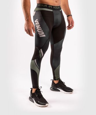 Штаны компрессионные Venum ONE FC Impact Compresssion Tights - Черный/Хаки(Р¤РѕС‚Рѕ 4)