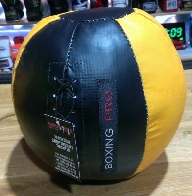 Мяч Медбол Boxing (d-36см) ПВХ Черн/Желт 5-7 кг(Р¤РѕС‚Рѕ 1)