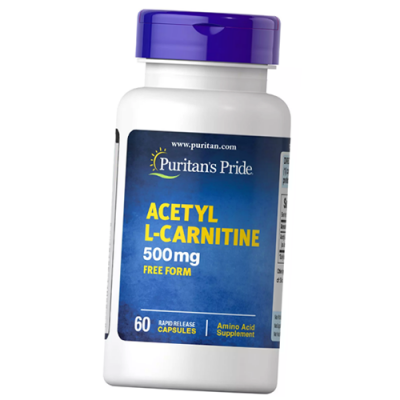 Ацетил Карнитин Puritan's Pride Acetyl L-Carnitine 500 mg (60 капсул) 7278(Р¤РѕС‚Рѕ 1)