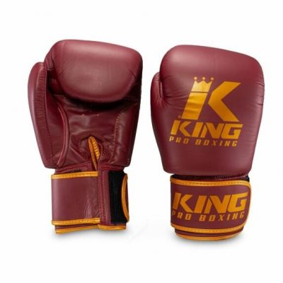 King Pro Boxing Боксерские перчатки кожа KPB/BGVL 3 бордово/золотые(Р¤РѕС‚Рѕ 1)