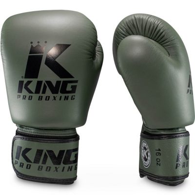 King Pro Boxing Боксерские перчатки кожа KPB/BGVL 3 хаки(Р¤РѕС‚Рѕ 1)