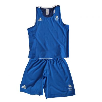 Adidas Форма для занятий боксом Olympic Man GBR (шорты + майка) AD0006104 синяя(Р¤РѕС‚Рѕ 1)
