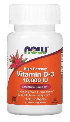 Витамины Now Vitamin D3 10000 IU 3768 (120 капсул)(Р¤РѕС‚Рѕ 1)