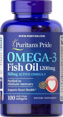 Гелевые витамины Puritan's Pride Active Omega3 1200mg 3260 (100 капсул)(Р¤РѕС‚Рѕ 1)
