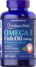 Замовити Гелевые витамины Puritan's Pride Active Omega3 1200mg 3260 (100 капсул)