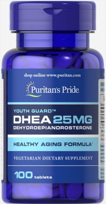 Puritan's Pride ДГЕА (дегидроэпиандростерон), DHEA 25 мг, 100 таблеток 4210(Р¤РѕС‚Рѕ 1)