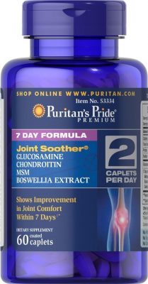 Витаминный комплекс для суставов и связок Puritan's Pride 7 Day Formula Joint Soother® Glucosamine Chondroitin MSM Triple Strength 60 таблеток 3343(Р¤РѕС‚Рѕ 1)