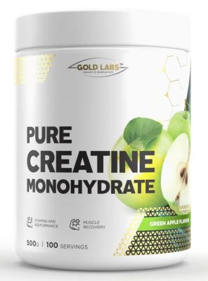 Креатин моногидрат Gold Labs Pure Creatine Monohydrate, со вкусом зеленого яблока (500гр,100 порций) 6597(Р¤РѕС‚Рѕ 1)