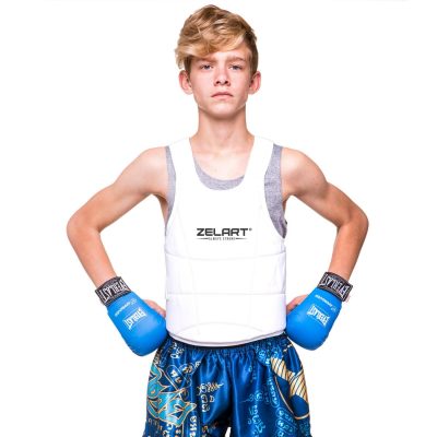 Защита корпуса (жилет) для карате Zelart BO-0399 S-XL белый(Р¤РѕС‚Рѕ 1)