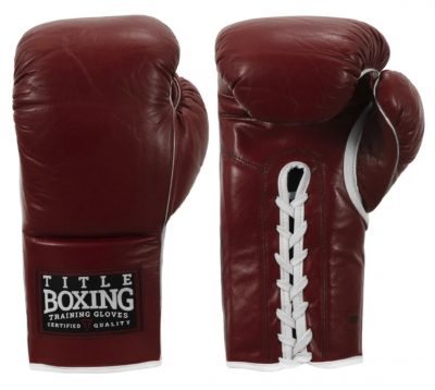 Перчатки боксерские на шнуровке Title Old School Leather Lace-Up Sparring Boxing Gloves OSLSG(Р¤РѕС‚Рѕ 2)