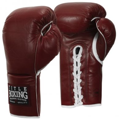Перчатки боксерские на шнуровке Title Old School Leather Lace-Up Sparring Boxing Gloves OSLSG(Р¤РѕС‚Рѕ 1)