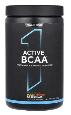 Аминокислоты с разветвленной цепью Rule One (BCAA), со вкусом персика и манго 390гр, 30 порций 7612(Р¤РѕС‚Рѕ 1)