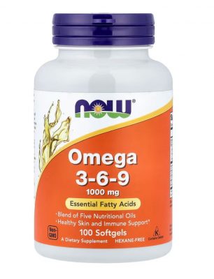 Витамины Now Omega 3-6-9 (100 капсул, 1000 mg) 1835(Р¤РѕС‚Рѕ 1)