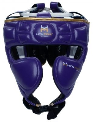 Шлем боксерский тренировочный кожа Hit n move Air Armor HG2 (фиолетовый)(Р¤РѕС‚Рѕ 1)