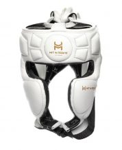 Замовити Шлем боксерский тренировочный кожа Hit n move Air Armor HG2 (бело-золотой)
