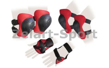 Замовити Защита спорт. наколенники, налокот., перчатки детская SK-4504 (р-р M-5-8, синяя, розовая, красная)