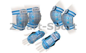 Замовити Защита спорт. наколенники, налокот., перчатки детская ZEL SK-4678BL-S (р-р S-3-7лет, голубая)