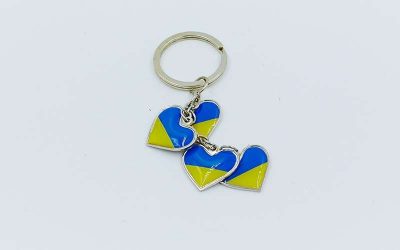 Брелок 4 Сердца Ukraine FB-4395 (металл хром., цена за 1шт)(Р¤РѕС‚Рѕ 1)