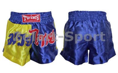 Трусы для тайского бокса TWIN UR HO-4777 (PL, р-р S-XL, синий-желтый)(Р¤РѕС‚Рѕ 1)