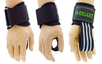 Замовити Напульсник на запястье с лямками для уменьшения нагрузки на пальцы (2шт) ZEL ZB-3872 (х-б, черный)