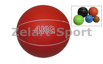 Замовити Мяч медицинский (медбол) SC-8407-4 4кг (верх-резина, наполнитель-песок, d-17см, цвет в ассорт.)