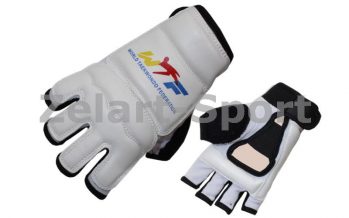 Замовити Накладки (перчатки) для таеквондо PU+PL BO-4618-W WTF (р-р S-XL, белый)