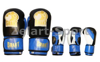 Замовити Перчатки боксерские Кожа GRANT MA-3306-B (р-р 10-12oz, синий)