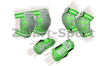 Замовити Защита спорт. наколенники, налокот., перчатки детская ZEL SK-4678G-S (р-р S-3-7 лет, зеленая)