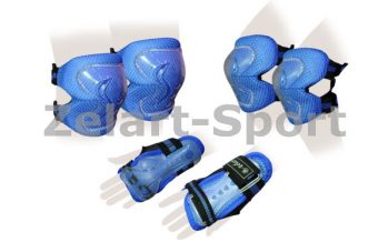 Замовити Защита спорт. наколенники, налокот., перчатки детская ZEL SK-4679B-S (р-р S-3-7лет, синяя)