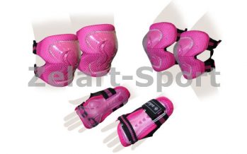 Замовити Защита спорт. наколенники, налокот., перчатки детская ZEL SK-4679P-S (р-р S-3-7 лет, розовая)