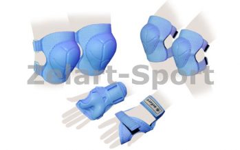 Замовити Защита спорт. наколенники, налокот., перчатки детская ZEL SK-4684B-M (р-р M-8-12 лет,синяя)