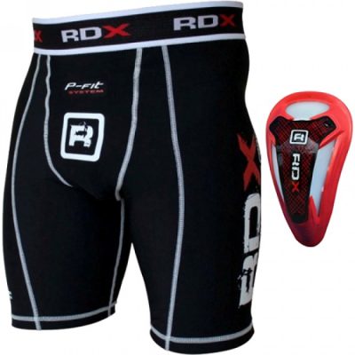 Шорты MMA компрессионные RDX с ракушкой RED (11407)(Р¤РѕС‚Рѕ 1)
