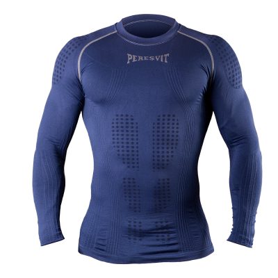 Компрессионная футболка с длинным рукавом Peresvit 3D Performance Rush Compression T-Shirt Navy (PRush-ls-Navy)(Р¤РѕС‚Рѕ 1)