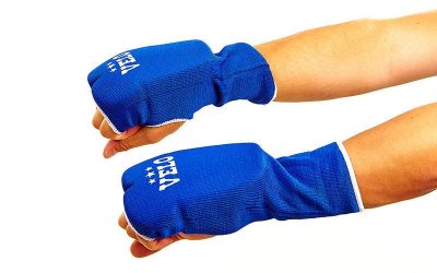  Накладки (перчатки) для карате с удлинен. напул. Х-б+эластан VELO (р-р S-XL, синий) (ULI-10019(B))(Р¤РѕС‚Рѕ 1)