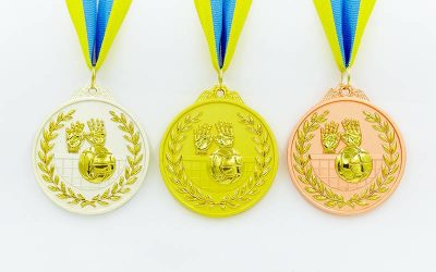 Медаль спорт. двухцветная d-6,5см Волейбол C-4850 место 1-золото, 2-серебро, 3-бронза (Фото 1)
