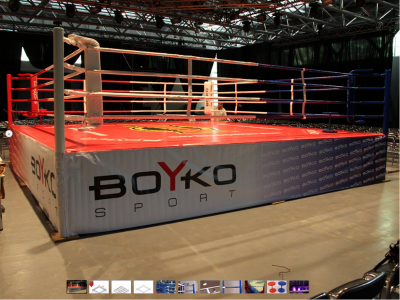 Боксерский ринг ПРОФЕССИОНАЛЬНЫЙ помост 7х7х1м. канаты 6х6м. (02011103)(Р¤РѕС‚Рѕ 1)