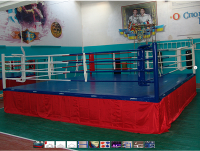  Боксерский ринг КЛУБНЫЙ помост 7х7х1 м. канаты 6х6 м. (02012101)(Р¤РѕС‚Рѕ 1)