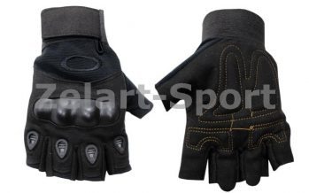 Замовити Перчатки тактические с открытыми пальцами и усил. протектор OAKLEY-2 BC-4697-BK(L) (р-р L, черный)
