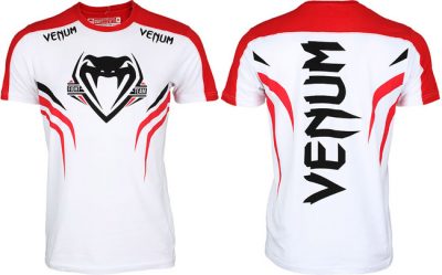 Футболка Venum Shockwave 2 T-shirt White-Red (V-Shockwave2WR)(Р¤РѕС‚Рѕ 1)