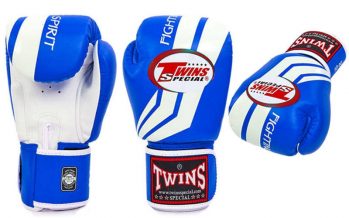 Замовити Перчатки боксерские кожаные на липучке TWINS (FBGV-43W-BU)
