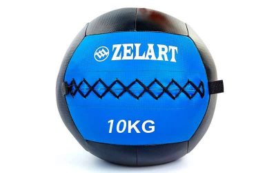 Мяч медицинский (волбол) WALL BALL FI-5168-10 10кг (PU, наполнитель-метал. гранулы, d-33см, синий)(Р¤РѕС‚Рѕ 1)