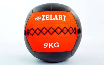 Мяч медицинский (волбол) WALL BALL FI-5168-9 9кг (PU, наполнитель-метал. гранулы, d-33см, красный)(Р¤РѕС‚Рѕ 1)
