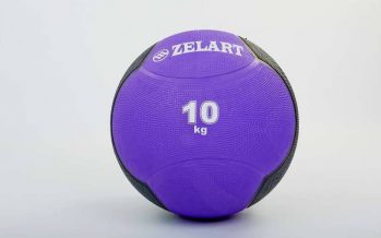 Замовити Мяч медицинский (медбол) FI-5121-10 10кг (резина, d-28,5см, фиолетовый-черный)