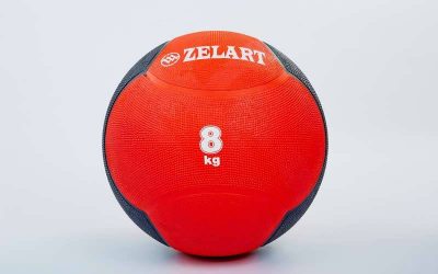 Мяч медицинский (медбол) FI-5121-8 8кг (резина, d-28,5см, красный-черный)(Р¤РѕС‚Рѕ 1)