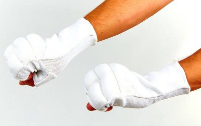 Накладки (перчатки) для карате Х-б+эластан(M L XL, белый) (BO-1085-W )(Фото 1)